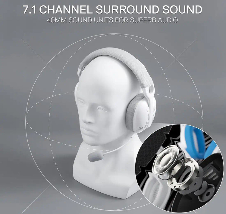 هدست بی سیم گیمینگ ردراگون Skuld H878 Blue