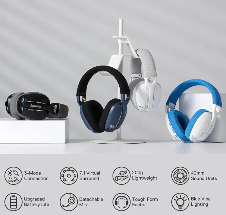 هدست بی سیم گیمینگ ردراگون Skuld H878 Blue